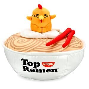 Kidrobot Nissin Top Ramen x Gudetama Interactive Bowl 12" Plush Toy NECA